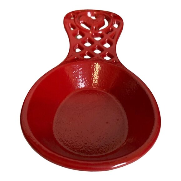 GHA Red Cast Iron Rooster Spoon Rest Holder Farmhouse Kitchen Décor Farmhouse - Picture 7 of 7